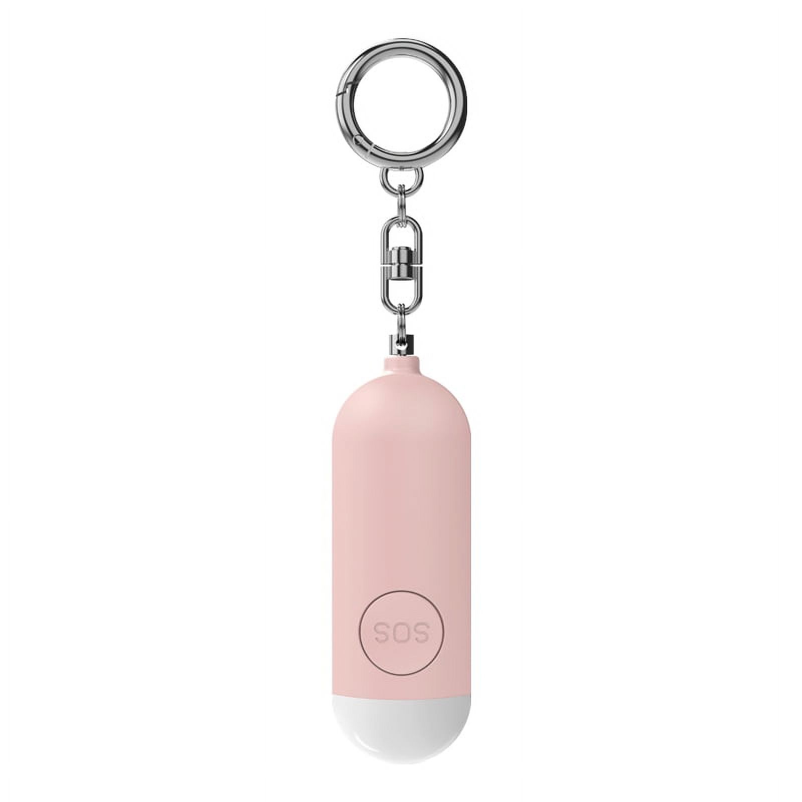 Personal Alarm for Women - Extra Loud Double Speakers-130 dB Loud, First with Low Battery Notice with Strobe Light, Rechargeable - Safety Alarm Keychain (Pink)